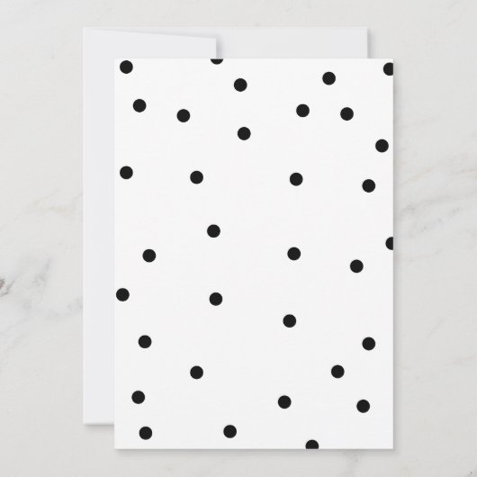 Zwart-wit Polka Dots Modern Engagement Party Kaart (Achterkant)