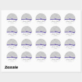 Zwart Wit Polka Dots Paarse Save The Date Ronde Sticker (Vel)