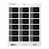 zwart-wit polka dots patroon etiket (Full Sheet)