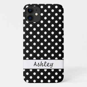Zwart-wit Polka Dots Patroon Gepersonaliseerd Case-Mate iPhone Case