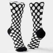 Zwart-wit Polka Dots Retro Modern Abstract Sokken (Gebogen)