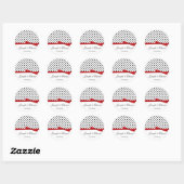 Zwart Wit Polka Dots Rood Save The Date Ronde Sticker (Vel)