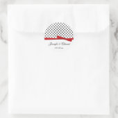 Zwart Wit Polka Dots Rood Save The Date Ronde Sticker (Tas)