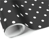 Zwart-wit Polka Dots Vaderdag Cadeaupapier (Rol Hoek)