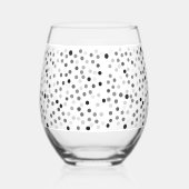 Zwart-wit Polka Dots Wijnglas Wijnglas Zonder Voet (Voorkant)