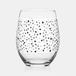 Zwart-wit Polka Dots Wijnglas Wijnglas Zonder Voet