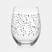 Zwart-wit Polka Dots Wijnglas Wijnglas Zonder Voet (Achterkant)