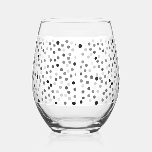 Zwart-wit Polka Dots Wijnglas Wijnglas Zonder Voet (Rechts)