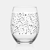 Zwart-wit Polka Dots Wijnglas Wijnglas Zonder Voet (Links)