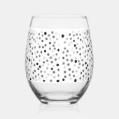 Zwart-wit Polka Dots Wijnglas Zonder Voet (Rechts)