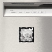 Zwart-wit Polka gestippelde fotomagneet Magneet (Insitu (Vaatwasser))