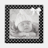 Zwart-wit Polka gestippelde fotomagneet Magneet (Voorkant)