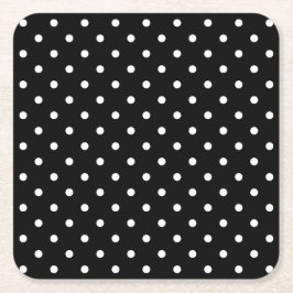Zwart-wit polka stippen kartonnen onderzetters