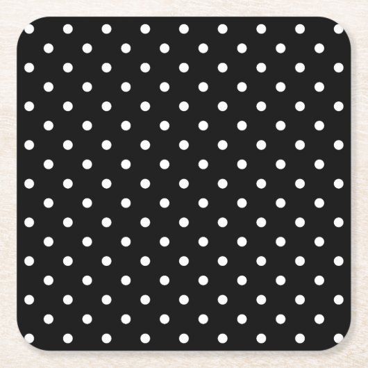 Zwart-wit polka stippen kartonnen onderzetters (Voorkant)