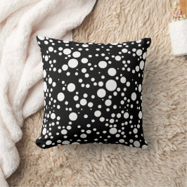 Zwart Wit polka-stippen Kussen