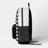 Zwart Wit Polka stippen Monogram Cirkel Bedrukte Rugzak (Rechts)