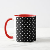 Zwart-wit polka stippen + rood mok (Links)