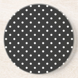 Zwart-wit polka stippen zandsteen onderzetter