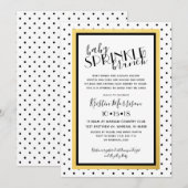 Zwart Wit Polkadot Gouden Baby Sprinkle Uitnodigin Kaart (Voorkant / Achterkant)
