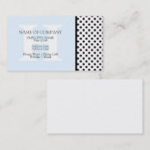 Zwart wit PolkaDots Light Blue Designer Monogram Visitekaartje (Voorkant / Achterkant)
