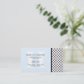 Zwart wit PolkaDots Light Blue Designer Monogram Visitekaartje (Staand voorkant)