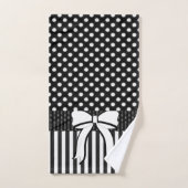 Zwart wit polkdaot streep badkamer handdoek sets (Handdoek)