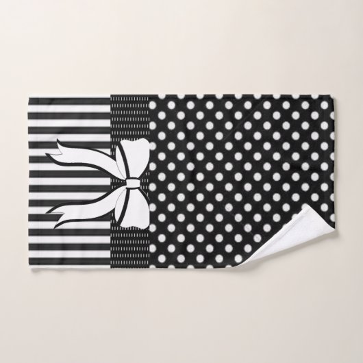 Zwart wit polkdaot streep badkamer handdoek sets (Handdoek)