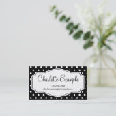 Zwart wit pols Klassieke DOT Visitekaartje (Staand voorkant)