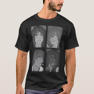 Zwart-wit poly portretten t-shirt