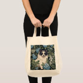 Zwart-wit Pommeraans met Hydrangeas Tote Bag (Voorkant (product))