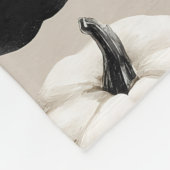 Zwart-wit pompoen Herfst ontwerp Fleece Deken (Hoek)