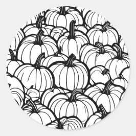 zwart-wit pompoenen sticker