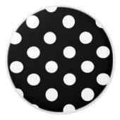 Zwart-wit poolpuntenpatroon keramische knop (Voorkant)