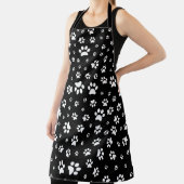 Zwart-wit pootafdruk motief schort (Insitu)