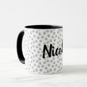 Zwart-wit pootafdruk Persoonlijke mok Nicole (Voorkant links)