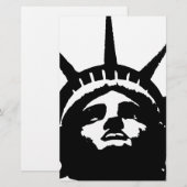 Zwart-wit Pop Art Beeld van de Vrijheid Briefpapier (Voorkant / Achterkant)