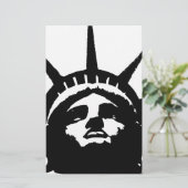 Zwart-wit Pop Art Beeld van de Vrijheid Briefpapier (Staand voorkant)