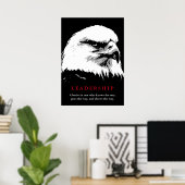 Zwart Wit Pop Art Eagle Leadership Poster (Thuiskantoor)