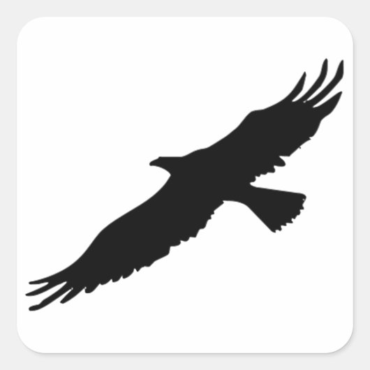 Zwart & Wit Pop Art Eagle Vierkante Sticker (Voorkant)