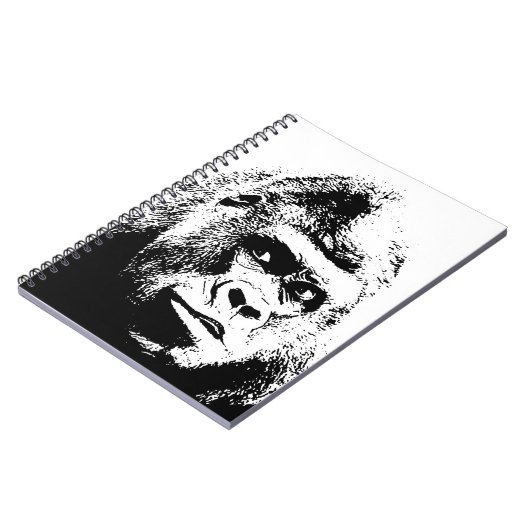 Zwart-Wit Pop Art Gorilla Notitieboek (Linkerzijde)