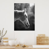 Zwart-wit Pop Art Horse Print Poster (Keuken)