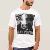 Zwart-wit Pop Art Koe Tshirt Plant Power (Voorkant)