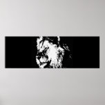 Zwart Wit Pop Art Lion Door Poster<br><div class="desc">Lion Digital Artwork - Lion Head Computer Animal Art - College Pop Art - Wild Big Cats Computer Afbeeldingen</div>