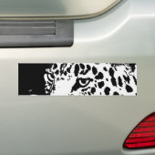 Zwart & Wit Pop Art Luipaard Bumpersticker (Op auto)