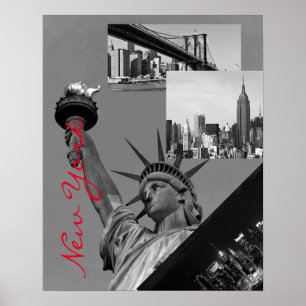 Zwart-wit Pop Art New York City Poster