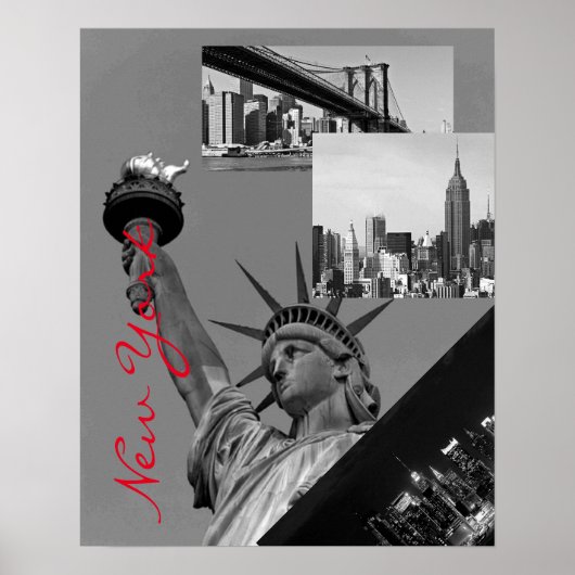Zwart-wit Pop Art New York City Poster (Voorkant)