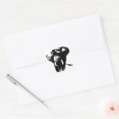Zwart & Wit Pop Art Olifant Vierkante Sticker (Envelop)