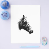 Zwart-wit Pop Art Paard Flyer (Enkel)