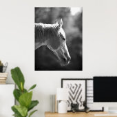 Zwart-Wit Pop Art Paard Print Poster (Thuiskantoor)
