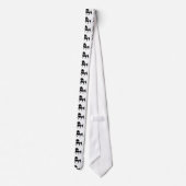 Zwart & Wit Pop Art Paard Silhouet Necktie Stropdas (Achterkant)